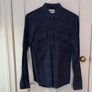 Zadig & Voltaire Dark Blue Plaid Dress Shirt